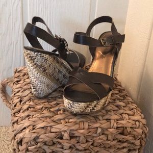 Coconuts Madrid Stripe Straw Wedge